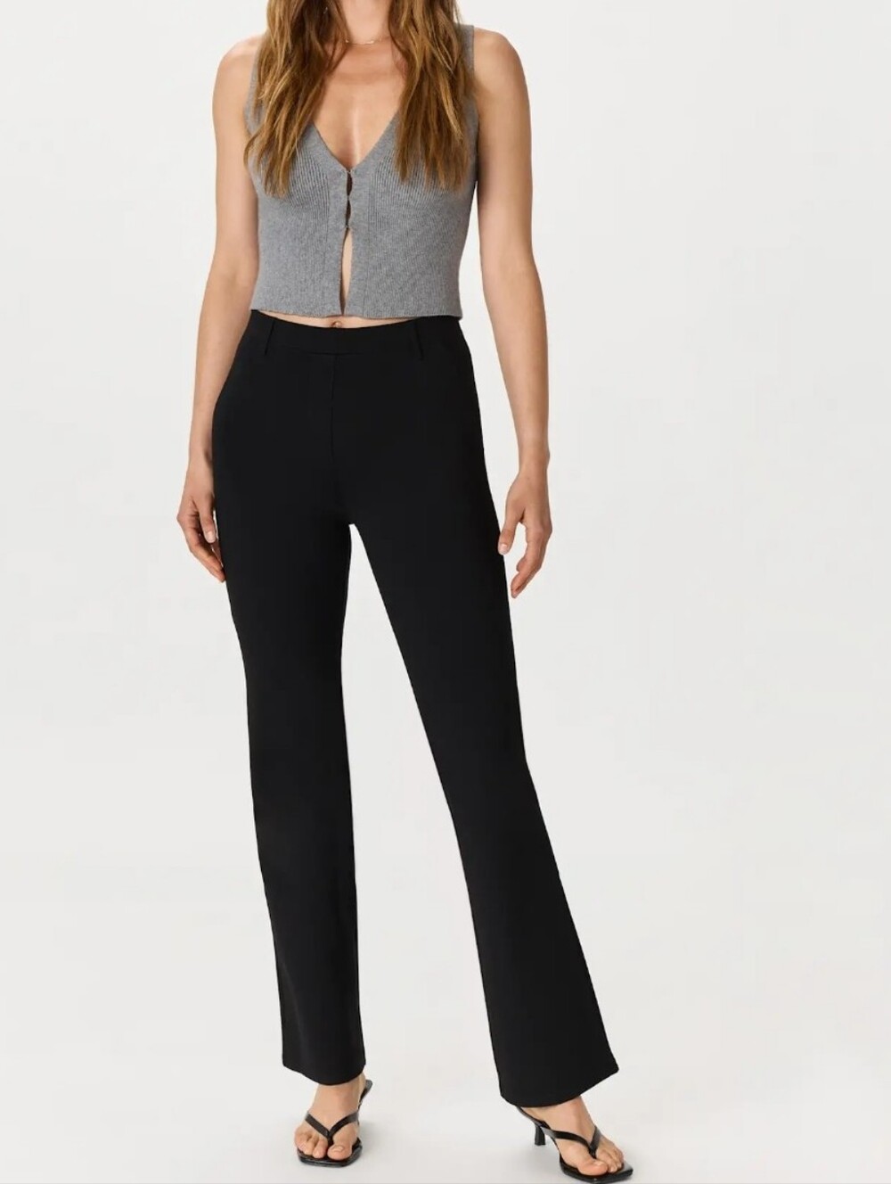 NWT Quince Ultra Stretch Black Ponte Pants Boot Cut L Tall  Legging Like